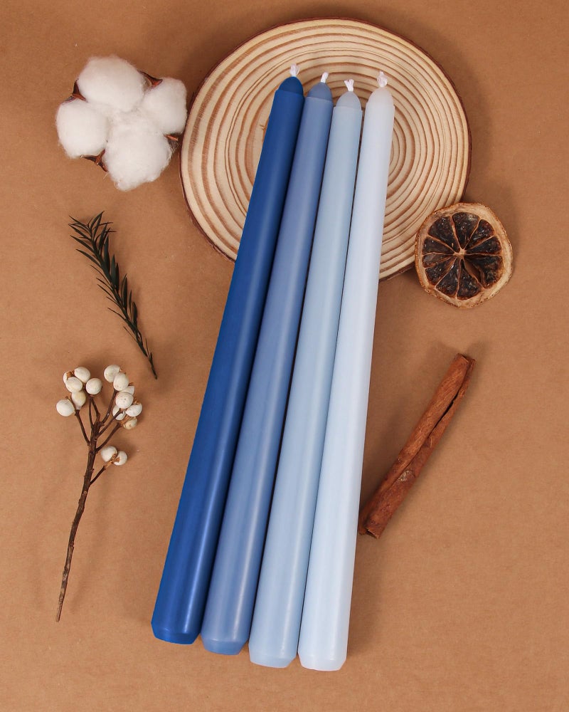 Viyffo 10 Inch Taper Candles Blue Set of 12 Unscented  Dripless  Smokeless Long Tall Tapered Candlesticks Wedding Home Decor Dinner-Natural Color Series - Image 3